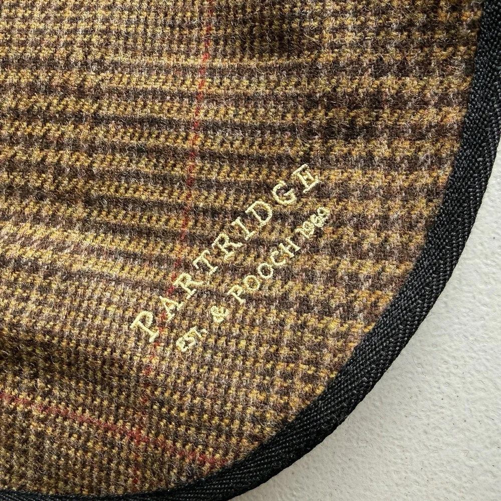John Partridge & Pooch Tweed Dog Coat Jacket Brown Paid Size Large Adjustable